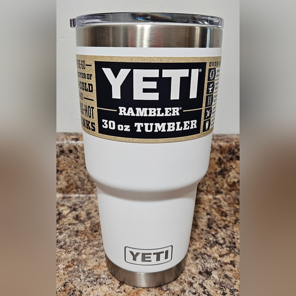 YETI Rambler 30oz Stainless Steel Vacuum Insulated Tumbler w/MagSlider Lid White - Picture 8 of 8